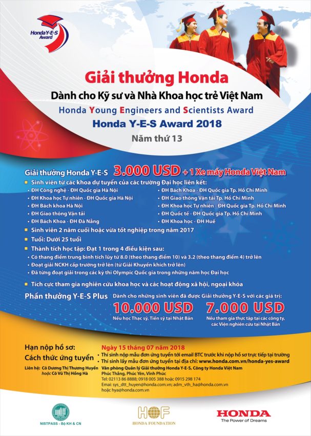 Thông tin Hội thảo triển khai Giải thưởng HONDA Y-E-S 2018