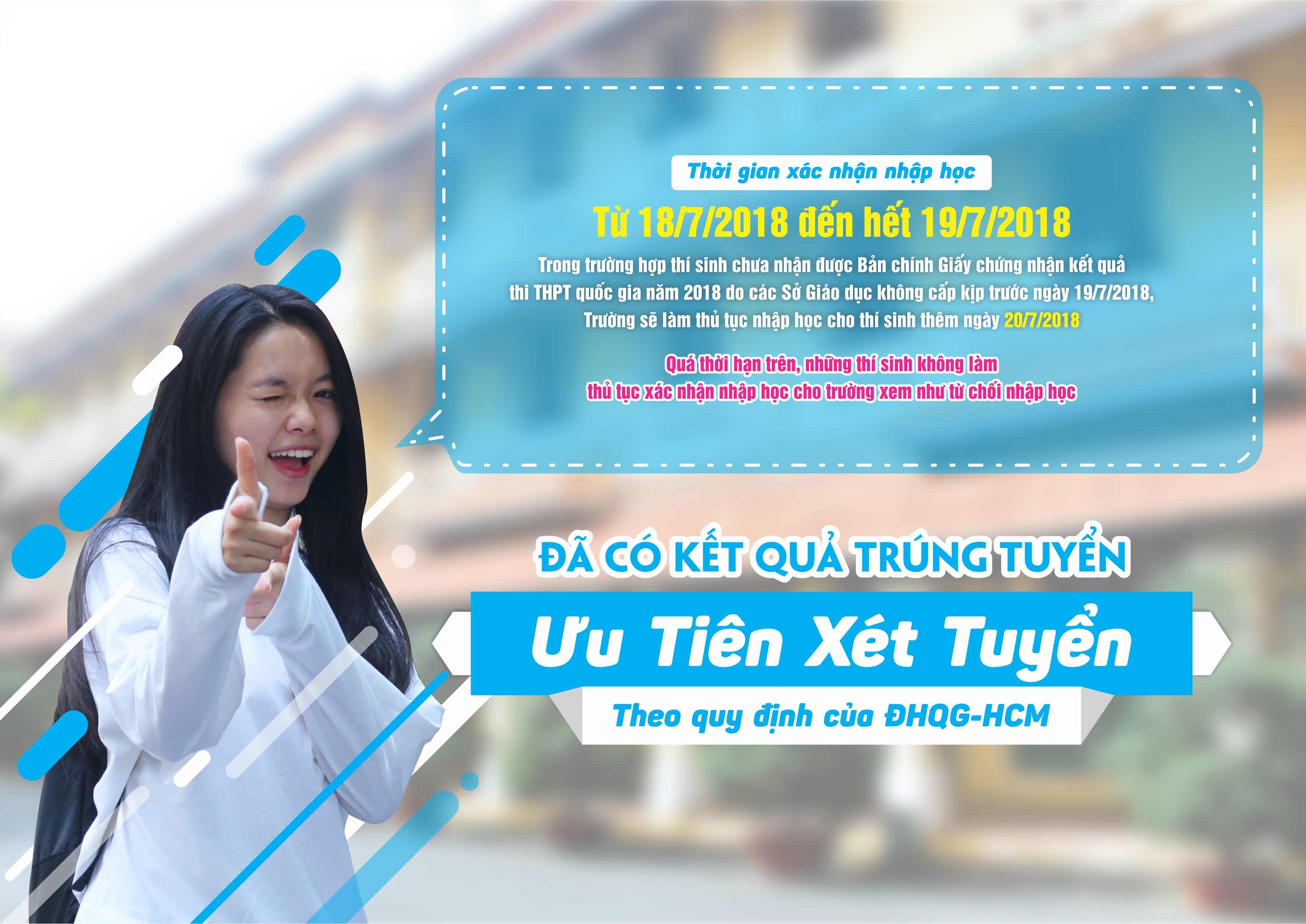 [TS2018] Kết quả trúng tuyển phương thức xét tuyển 2 “Ưu tiên xét tuyển” và thủ tục xác nhận nhập học