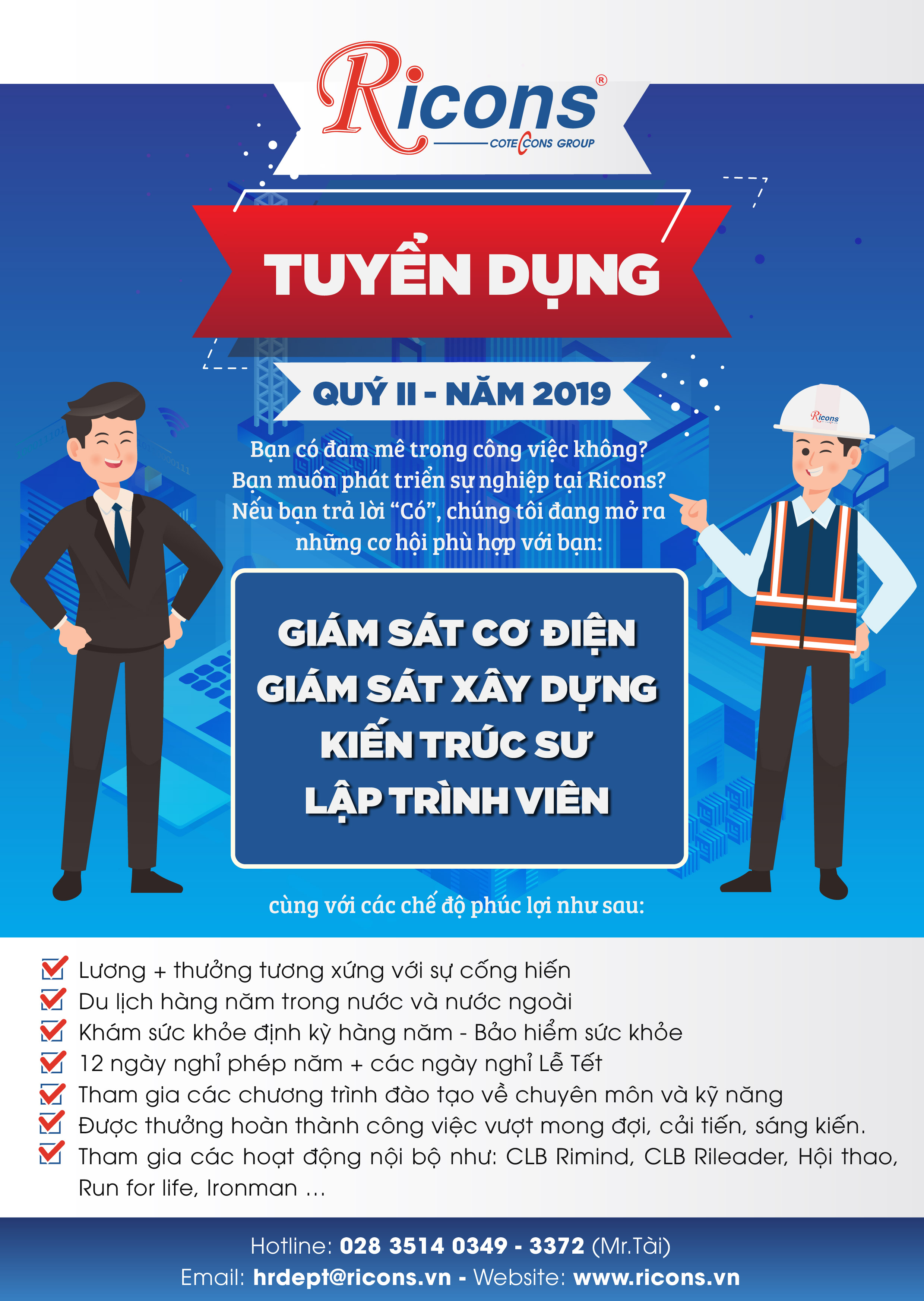 Thông tin tuyển dụng của công ty Ricons