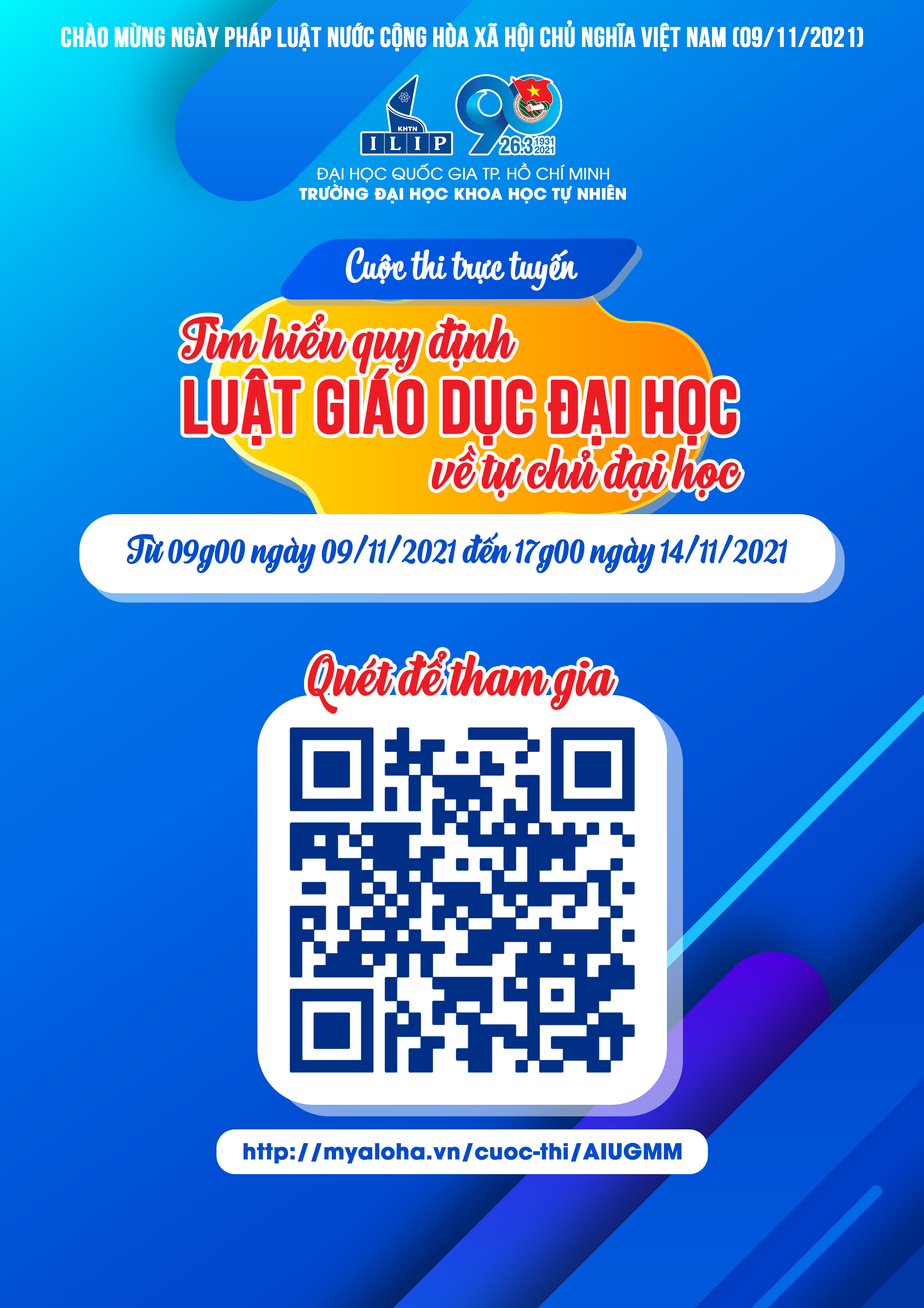 Cuộc thi tìm hiểu Luật giáo dục đại học về tự chủ đại học – Hưởng ứng Ngày pháp luật năm 2021